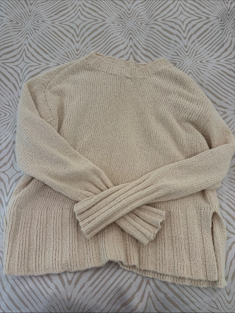 J. Crew Cream Crewneck Knit Sweater